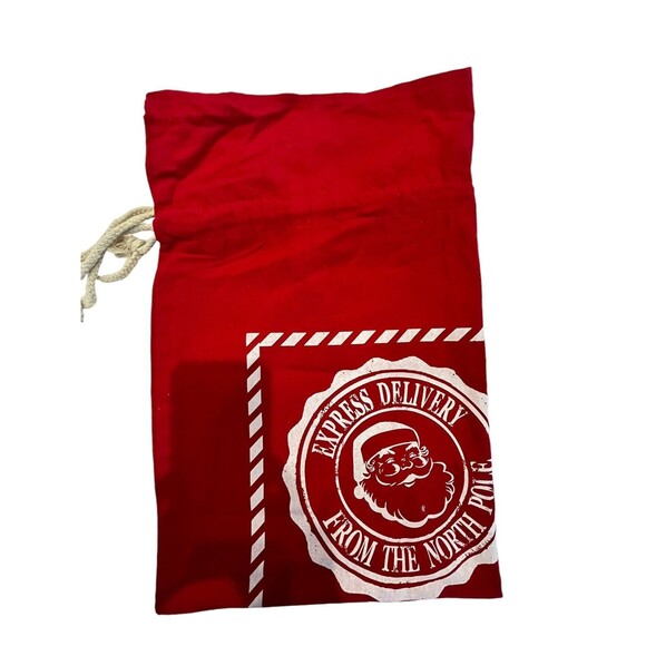 Big Santa Gift Sack Christmas Heavy Cotton Santa Gift Bag 12"X34" drawstring - Picture 2 of 5